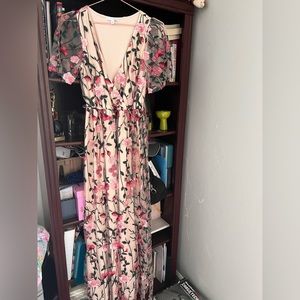 Marseille Embossed Maxi Dress- Rose Garden
